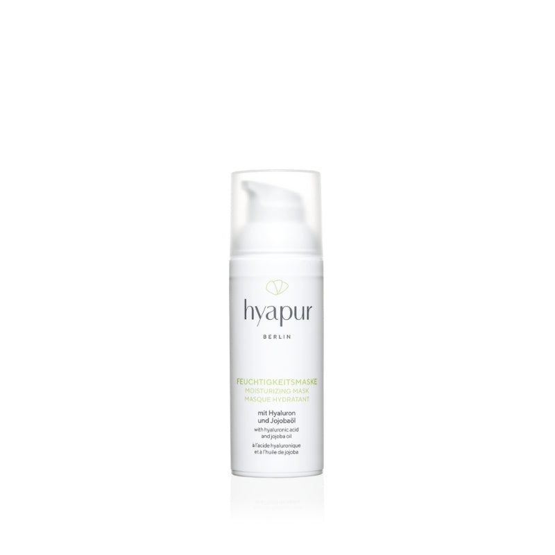 hyapur® GREEN Feuchtigkeitsmaske im 50ml Airless Spender für optimale Dosierbarkeit