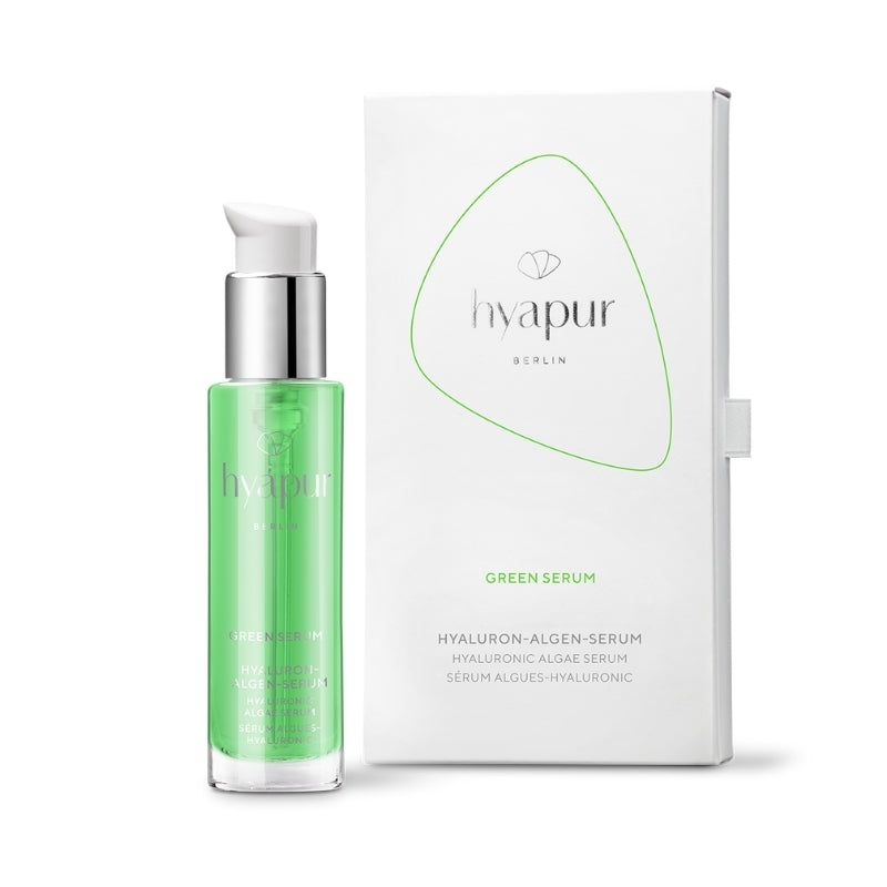 hyapur® Berlin Hyaluron-Algen-Serum. Green Serum 50ml mit Hyaluronsäure und grüner Alge für einen ebenmäßigen Teint.