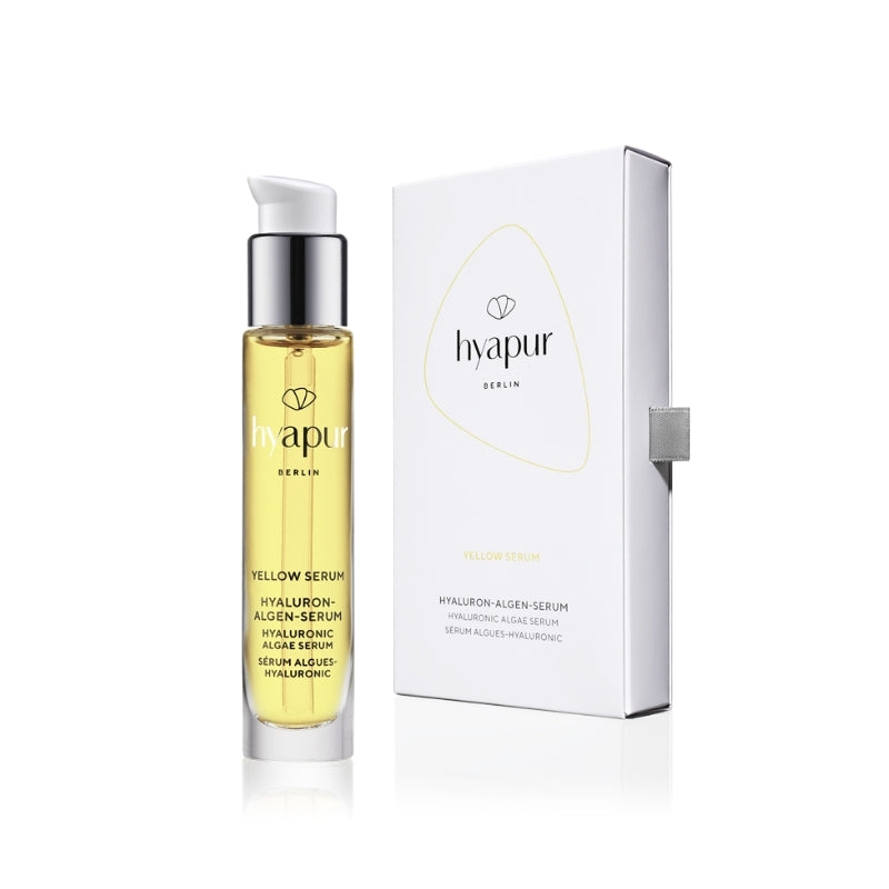 hyapur®-Berlin Hyaluron-Algen-Serum. Yellow Serum 15ml mit Hyaluronsäure und gelber Alge für Schutz vor UVA-lichtbedingter Hautalterung.