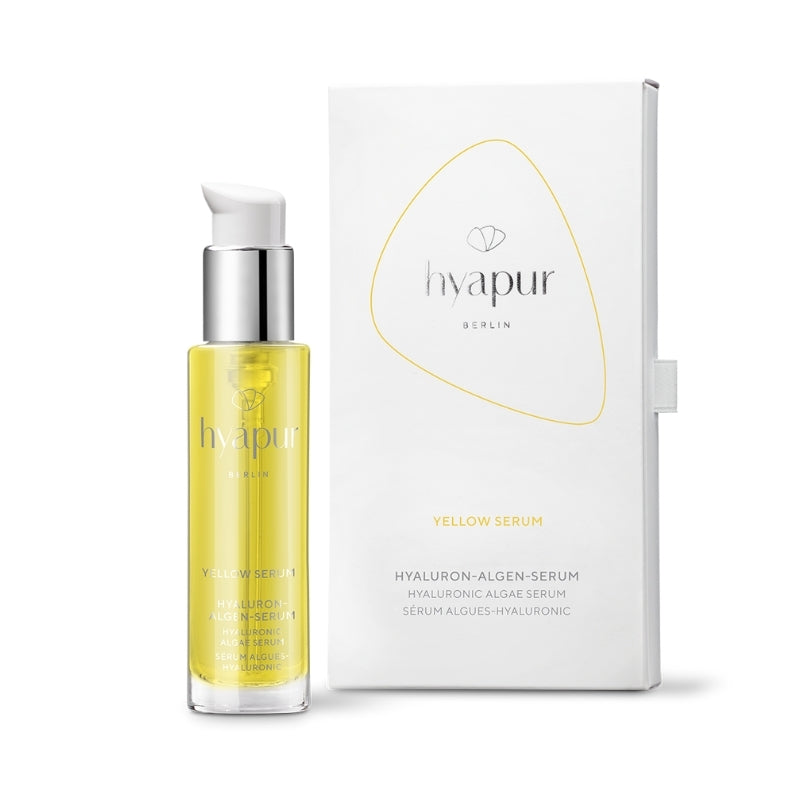 hyapur®-Berlin Hyaluron-Algen-Serum. Yellow Serum 50ml mit Hyaluronsäure und gelber Alge für Schutz vor UVA-lichtbedingter Hautalterung.